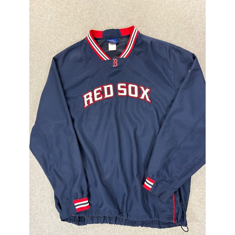 Boston Red Sox MLB Stitched Logo Dugout Pullover (Men's Large)‎ Blue